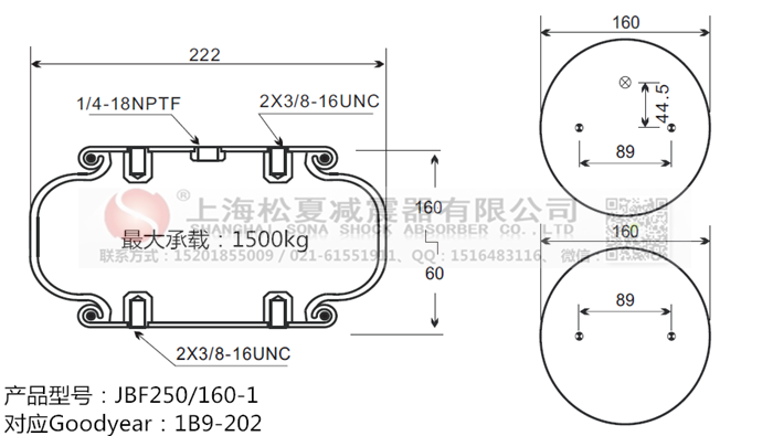 JBF250/160-1橡膠<a href='http://haiwai.net.cn/' target='_blank'><u>空氣彈簧</u></a>