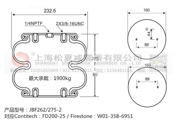 JBF262/275-2橡膠<a href='http://haiwai.net.cn/' target='_blank'><u>空氣彈簧</u></a>