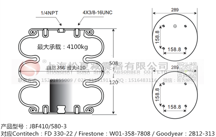 JBF410/580-3橡膠<a href='http://haiwai.net.cn/' target='_blank'><u>空氣彈簧</u></a>